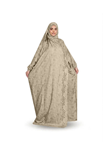 SDD A cold and heavy egyptian scarf with islamic shapes with a veil connected...