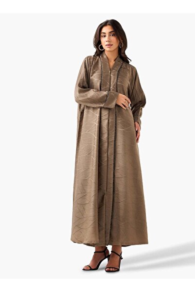 Azria Fashion Weave Abaya - Golden Brown