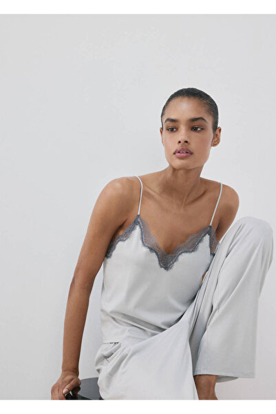 MANGO Woman Askılı pijama bluz