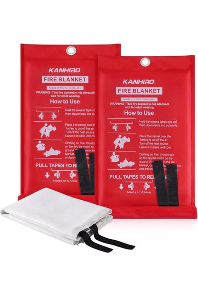 Generic 2 Pack of Fire Blankets for Fire Safety - Emergency Safety Fire Blank...