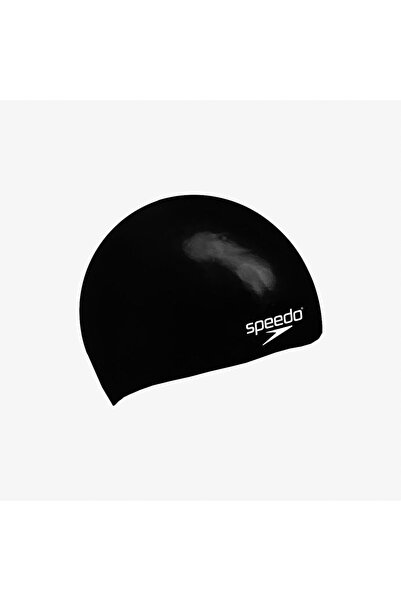 SPEEDO قبعة سباحة سوداء من السيليكون للأطفال