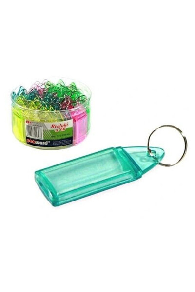 PENWORD , Breloc chei din plastic set 60 bucati, cu inel metalic si eticheta ...