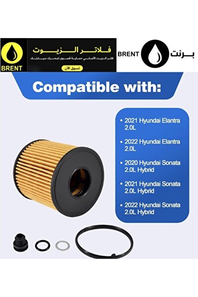 Hyundai فلتر زيت أصلي للسيارات ذات محرك البنزين 26350-2J000