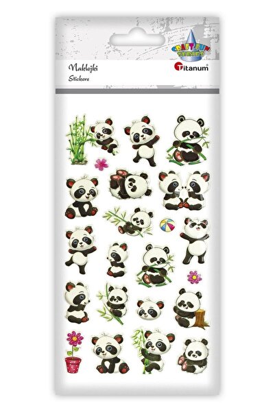 Titanum Autocolante decorative cu ursi panda, Titanum, 22 buc, Multicolor