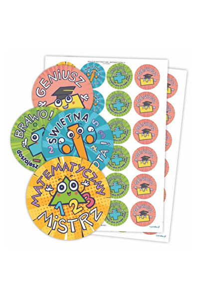 LearnHow Autocolante motivaționale Matematică 48 buc. (40 mm)