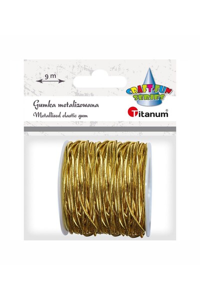 Titanum Snur elastic metalizat, Titanum, 9 m, Auriu