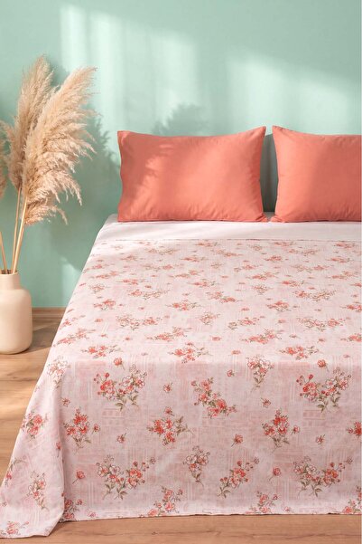 Rivaİstanbul Pink Wildflower Patterned Double Printed Pique & Bedspread 200X2...