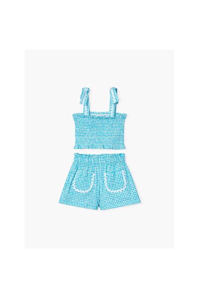 MAYORAL Set top și pantaloni scurți pentru fete 3232 Albastru
