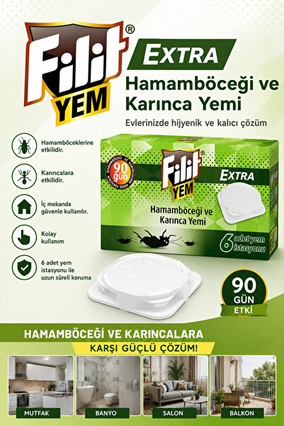 Dual Kimya Filit Hamam Böceği ve Karınca Yemi 6'lı Paket | Kokusuz Yem İstasy...