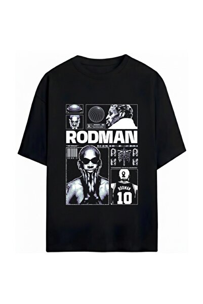 SVART WEAR Tricou oversize unisex cu imprimeu Dennis Rodman, 100% bumbac