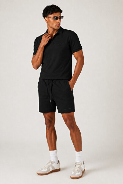 Tarz Cool Men's 100% Cotton Polo Collar T-Shirt and Shorts Set – Slim Fit Sum...