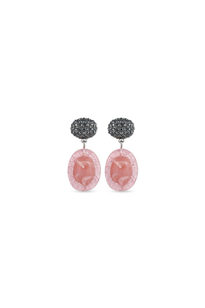 Charmist Zr Shiny Stone Dangle Earrings Pink