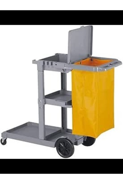 ALKANZ -Heavy Duty Housekeeping Cart with Lid & Large Wheels, Commercial Hote...