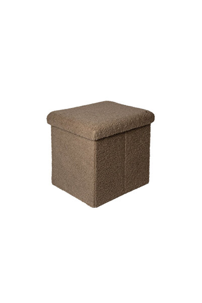 Target Home Σκαμπό-πουφ με αποθηκευτικό χώρο μπουκλέ cappuccino 38x38x38εκ.