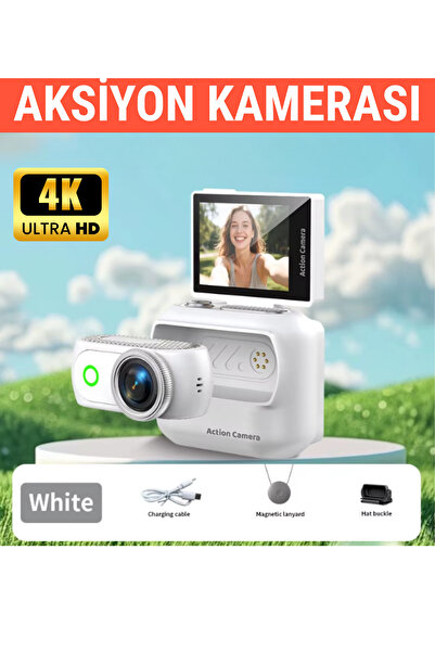 RAYLAX Aksiyon Kamerası 4K Mini 360° Ayrılabilir Kamera Tak Çıkar 180° Döner ...