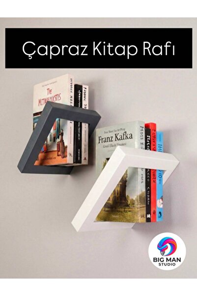 BİGMAN 2’li Dekoratif Çapraz Kitap Rafı