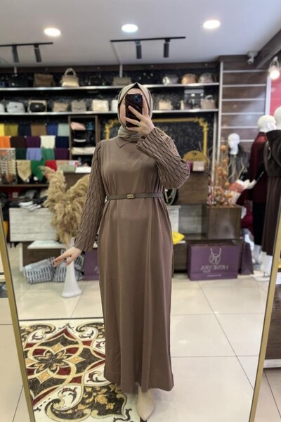 HÜMEYRA BUTİK فستان موندول بحزام