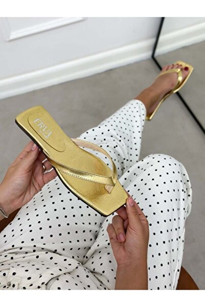 ERVANIN BUTİĞİ Gold (Laddies) Women's Flip Flops