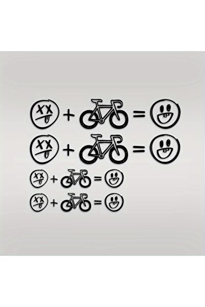 Choice3 4PCS SET 4pcs/Sheet Happy Face Bike Stickers - Road Bike Decor, Unive...