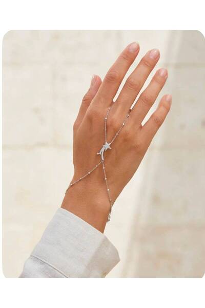 Mervişim Aksesuar Premium Star Path Figured Shahmeran Steel Anti-Tarnish Wome...