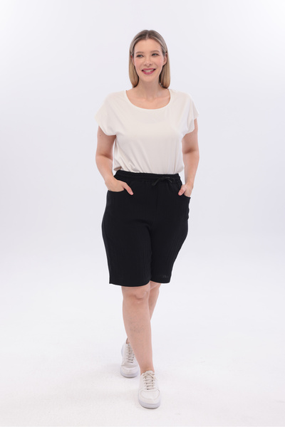 SERRAXXL Muslin Fabric Plus Size Shorts