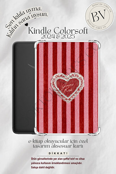 BookTok Vibes Co. Gimme Kiss Insert - Kindle ve Kobo E-Kitap Okuyucuları için...