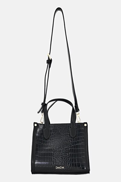 DeeZee Women Brand Logo Handbag, Black