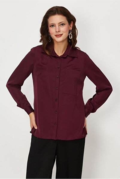 Alvina Shirt Collar Bluz 46676