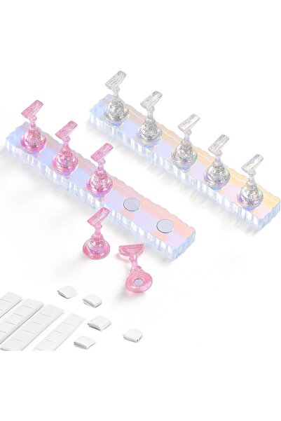 Arabest Nail Display Stand,Acrylic,Magnetic,for False Nail Tip Practice & Man...