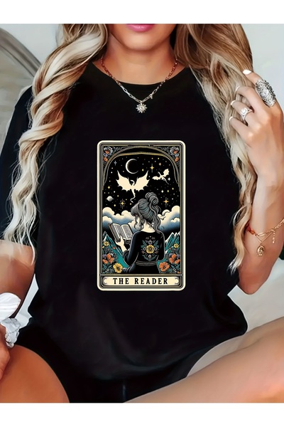 212Wear تي شيرت نسائي كاجوال مطبوع عليه عبارة Reading Enthusiast بأكمام قصيرة...