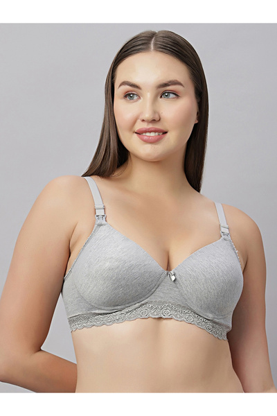 Eden By Styli Grey Heavily Padded Nursing Maternity Bra