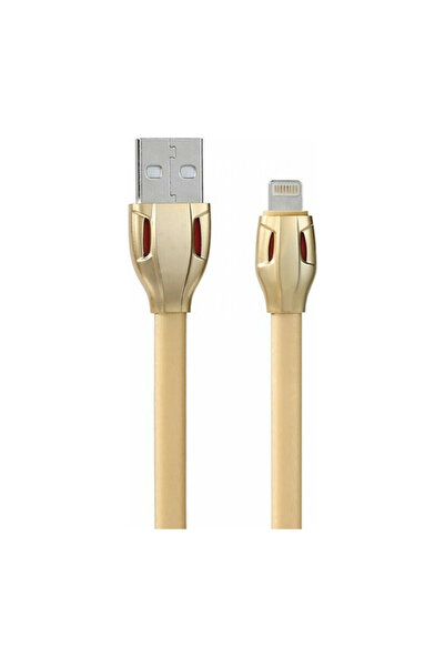 Remax Επίπεδο καλώδιο USB σε Lightning Χρυσό 1μ (Λέιζερ)