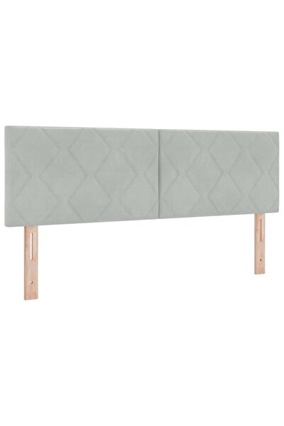 vidaxl Tăblie LED Gri deschis 144 cm Catifea