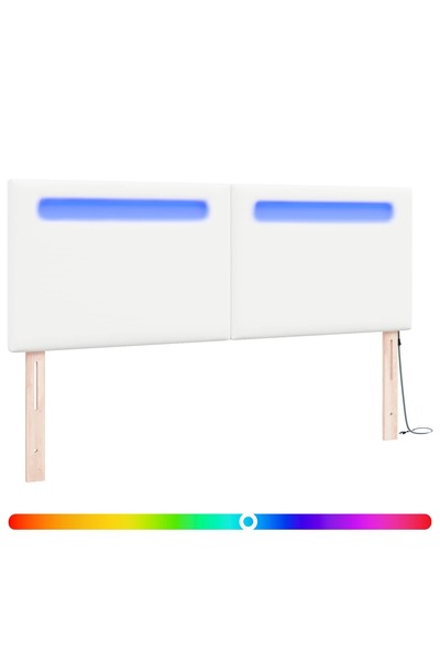 vidaxl Tăblie LED Alb 160 cm Piele artificială