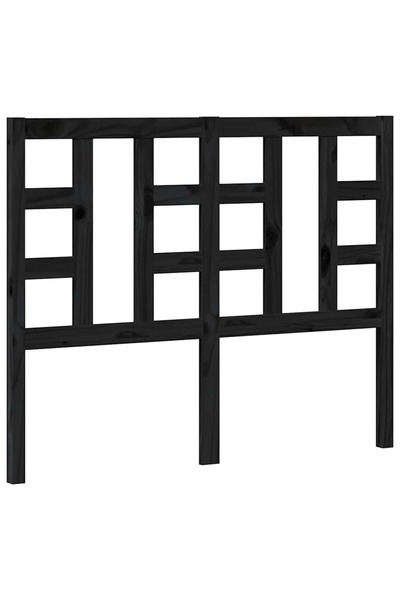 vidaxl Tăblie de pat, negru, 126x4x100 cm, lemn masiv de pin