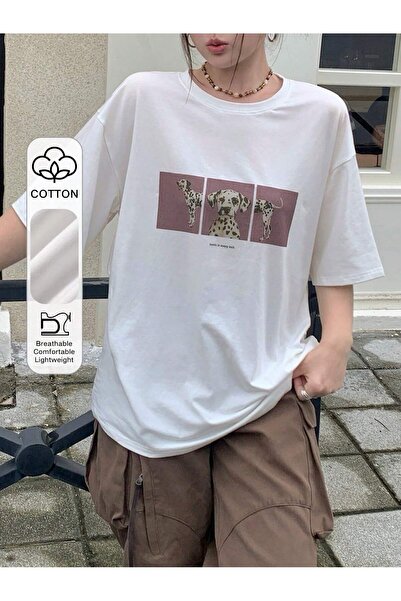 SVART WEAR Dalmatian Printed Oversize Crew Neck Summer T-Shirt