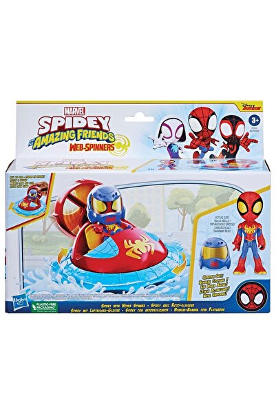 Spidey and His Amazing Friends Set figurina cu vehicul, Spidey cu Hover Spinn...