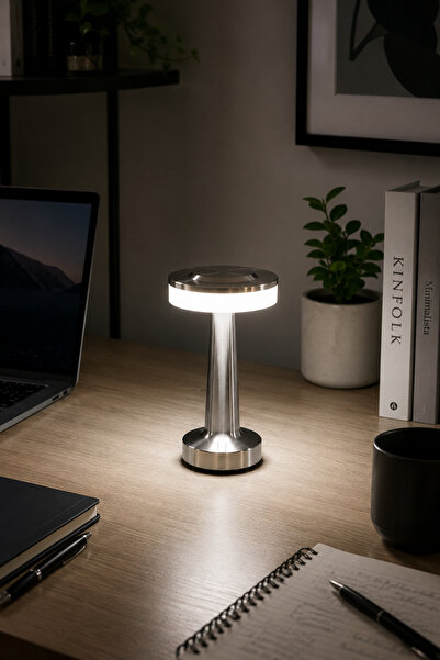 Vien Home Şarjlı Dokunmatik LED Masa Lambası – Kablosuz Dekoratif Metal Gece ...