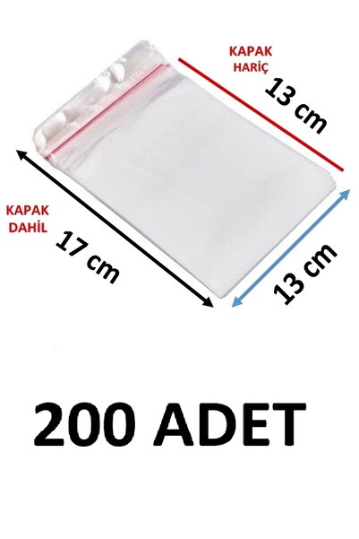 MTKardeşler 200 قطعة 13×17 سم أكياس جيلاتينية شفافة لاصقة