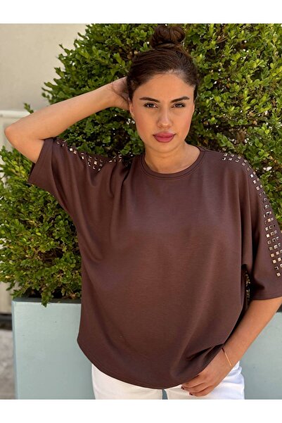 ROKH Women's Shiny Stone Modal Design Lycra Stylish Blouse