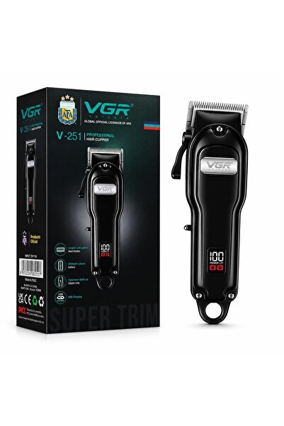 VGR V-251 Professional Hair Clipper for Men | Stainless Steel Blades | Digita...