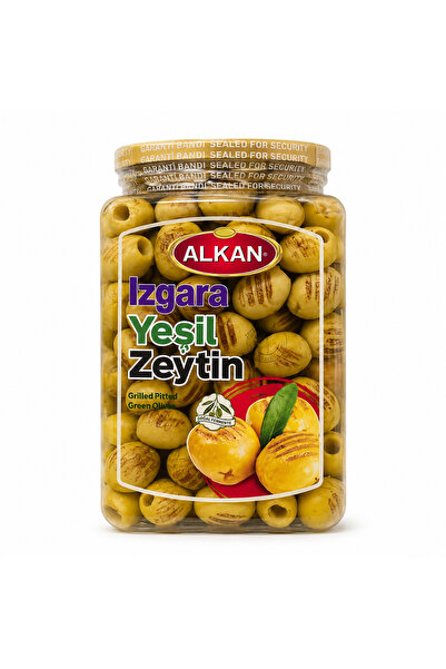 Alkan Măsline Verzi la Grătar Fără Sâmburi ALKAN, în Saramură, Borcan, 900g