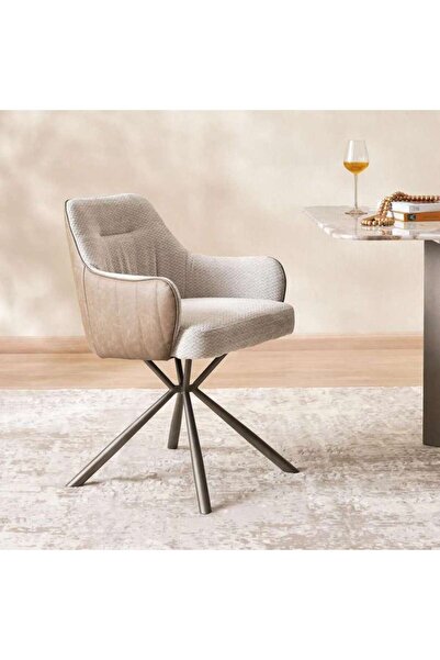PAN HOME VEDETTE DINING CHAIR - LIGHT GREY BROWN ~ LIGHT GREY