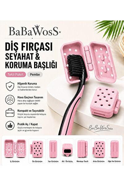 BaBaWoSs Diş Fırçası Seyahat & Koruma Başlığı Tekli Paket