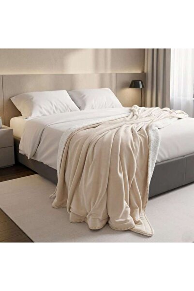 PAN HOME Orynn Solid Sherpa Blanket 150x200cm - Ivory