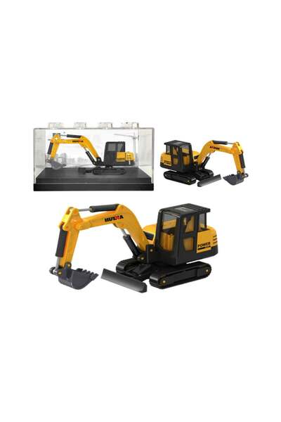 LEAN Figurină de colecție excavator pe șenile, galben, 1:80, 8 x 4,5 x 3 cm, ...