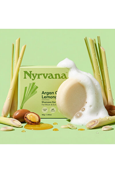 Nyrvana Argan Oil & Lemongrass Shampoo Bar – Strengthening Solid Shampoo for ...
