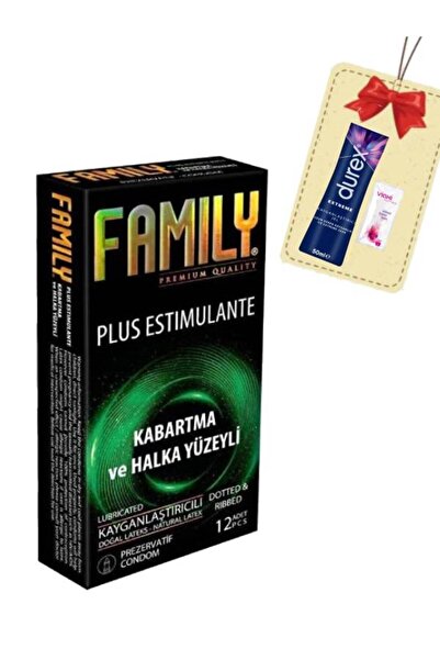 FAMİLY Plus Halka Yüzeli Kabartmalı 12'li Prezervatif+Extreme Özel Bölge Kayg...