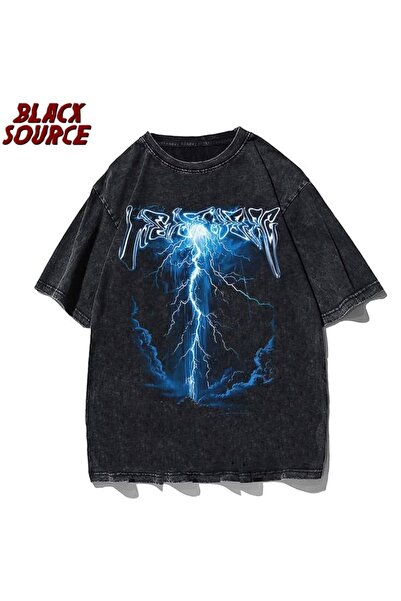 bellanova Unisex πολύχρωμο μπλουζάκι με στάμπα Oversize Streetwear Άνετη εφαρ...