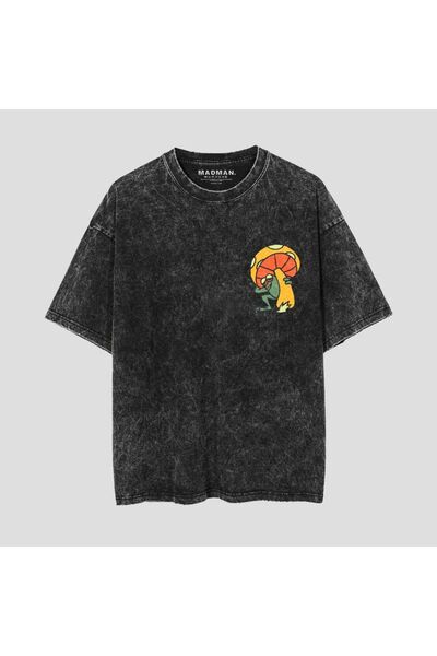 bellanova Unisex πολύχρωμο μπλουζάκι με στάμπα Oversize Streetwear Άνετη εφαρ...
